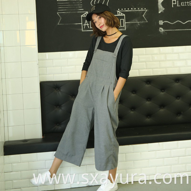 casual temperament loose high waist overalls